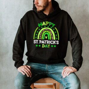 Happy St. Patricks Day Leopard Print Rainbow Shamrock Irish Hoodie 2 2