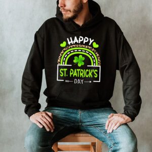 Happy St. Patricks Day Leopard Print Rainbow Shamrock Irish Hoodie 2 4