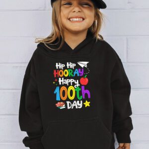 Hip Hip Hooray Happy 100th Day of School Teachers Kids Hoodie 3 2