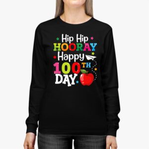 Hip Hip Hooray Happy 100th Day of School Teachers Kids Longsleeve Tee 2 1