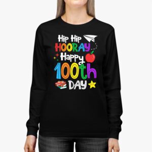 Hip Hip Hooray Happy 100th Day of School Teachers Kids Longsleeve Tee 2 2