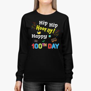 Hip Hip Hooray Happy 100th Day of School Teachers Kids Longsleeve Tee 2 Hip Hip Hooray Happy 100th Day of School Teachers Kids Longsleeve Tee 2