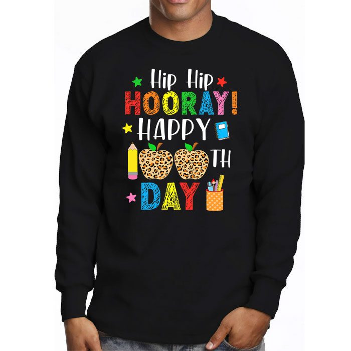 Hip-Hip-Hooray-Happy-100th-Day-of-School-Teachers-Kids-Longsleeve-Tee-3 Hip Hip Hooray Happy 100th Day of School Teachers Kids Longsleeve Tee 3 3