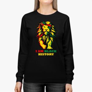 I Am Black History African American Pride Lion Black King Longsleeve Tee 2