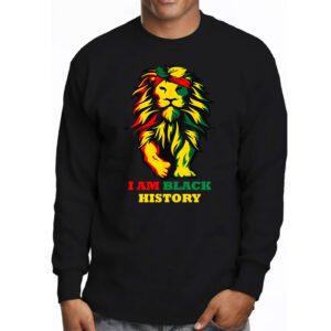 I Am Black History African American Pride Lion Black King Longsleeve Tee 3