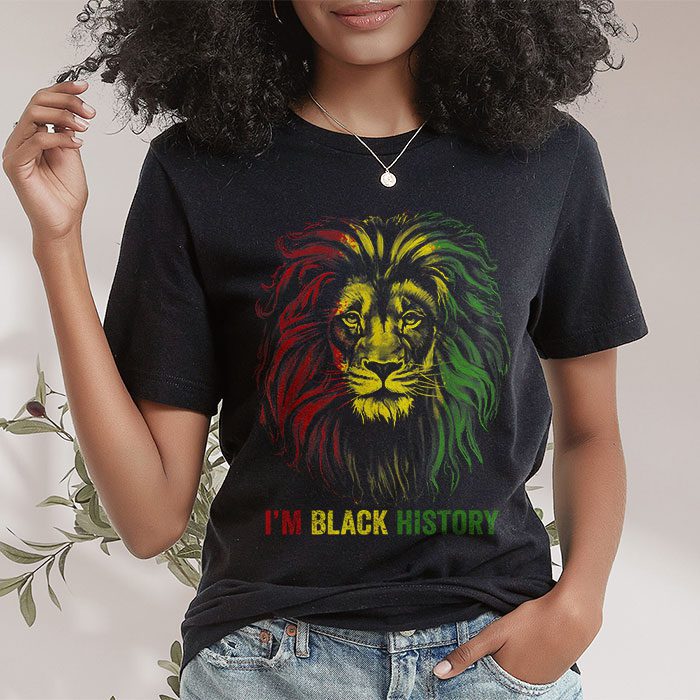 I Am Black History African American Pride Lion Black King T Shirt 1