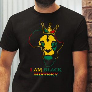 I Am Black History African American Pride Lion Black King T Shirt 2 2