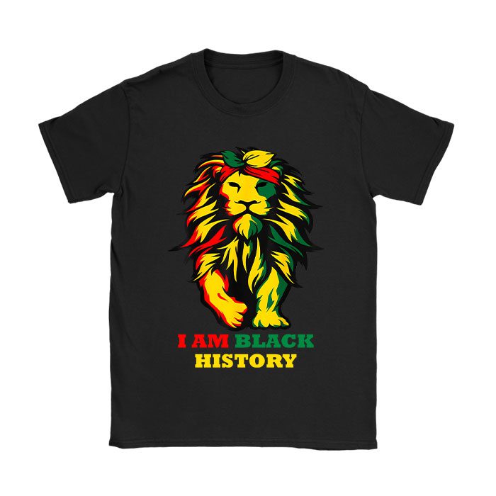 I Am Black History African American Pride Lion Black King T-Shirt