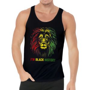 I Am Black History African American Pride Lion Black King Tank Top 3
