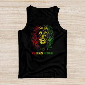 I Am Black History African American Pride Lion Black King Tank Top