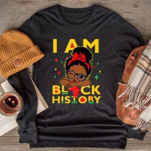 I Am Black History Shirt for Kids Girls Black History Month Longsleeve Tee 2 3