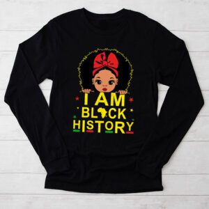 I Am Black History Shirt for Kids Girls Black History Month Longsleeve Tee