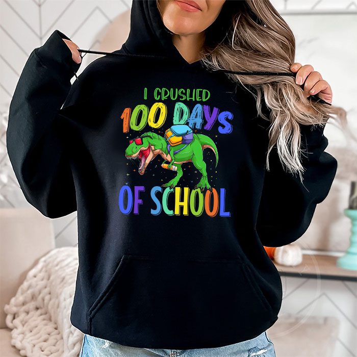 I-Crushed-100-Days-of-School-Dinosaur-Monster-Truck-Gift-Boy-Hoodie-1 I Crushed 100 Days of School Dinosaur Monster Truck Gift Boy Hoodie 1 2
