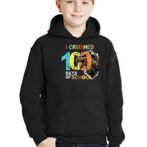 I Crushed 100 Days of School Dinosaur Monster Truck Gift Boy Hoodie 2