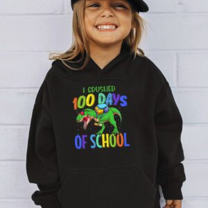 I Crushed 100 Days of School Dinosaur Monster Truck Gift Boy Hoodie 3 I Crushed 100 Days of School Dinosaur Monster Truck Gift Boy Hoodie 3 2