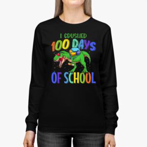 I Crushed 100 Days of School Dinosaur Monster Truck Gift Boy Longsleeve Tee 2 I Crushed 100 Days of School Dinosaur Monster Truck Gift Boy Longsleeve Tee 2 2