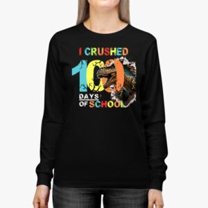 I Crushed 100 Days of School Dinosaur Monster Truck Gift Boy Longsleeve Tee 2