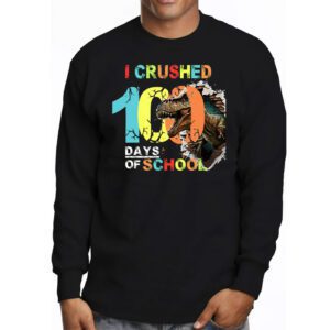 I Crushed 100 Days of School Dinosaur Monster Truck Gift Boy Longsleeve Tee 3