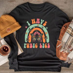 I Have Pubic Lice Funny Retro Offensive Inappropriate Meme Longsleeve Tee