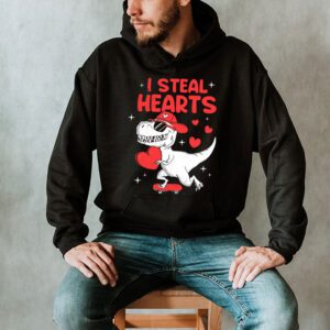 I Steal Hearts Trex Dino Valentines Day Boys Son Toddlers Hoodie 2 2