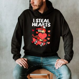 I Steal Hearts Trex Dino Valentines Day Boys Son Toddlers Hoodie 2 4