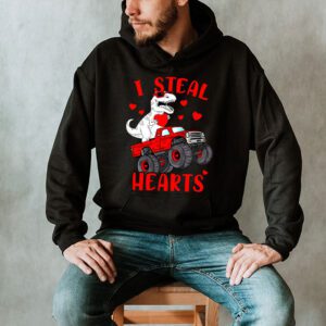 I Steal Hearts Trex Dino Valentines Day Boys Son Toddlers Hoodie 2 5