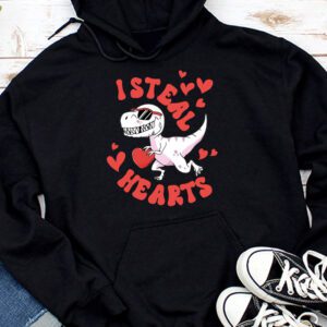 I Steal Hearts Trex Dino Valentine's Day Boys Son Toddlers Hoodie