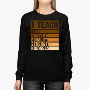 I Teach Black History Month Melanin Afro African Teacher Longsleeve Tee 3 4