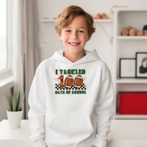 I tackled 100 days school 100th day football student teacher Hoodie 3 1