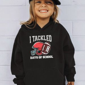 I tackled 100 days school 100th day football student teacher Hoodie 3