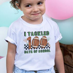 I tackled 100 days school 100th day football student teacher T Shirt 2 1