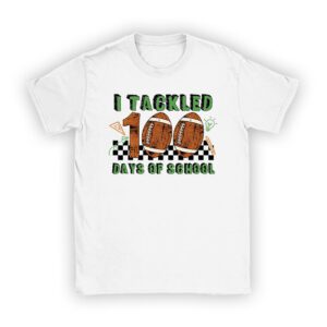 I tackled 100 days school 100th day football student teacher T-Shirt