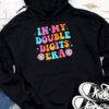 In My Double Digits Era Retro 10 Year Old 10th Birthday Girl Hoodie