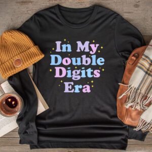 In My Double Digits Era Retro 10 Year Old 10th Birthday Girl Longsleeve Tee 2 3