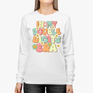 In My Double Digits Era Retro 10 Year Old 10th Birthday Girl Longsleeve Tee 3 4