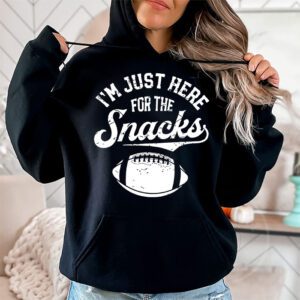 Just Here For The Snacks American Football Funny Women Kids Hoodie 1 4