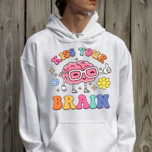 Kiss Your Brain Retro Valentines Day Valentine Teacher Squad Hoodie 2 1