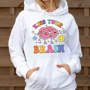 Kiss Your Brain Retro Valentines Day Valentine Teacher Squad Hoodie 3 1