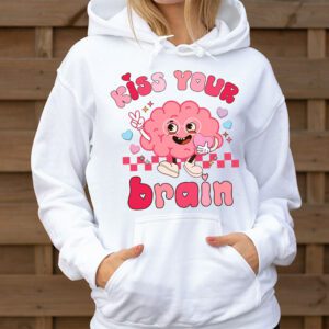 Kiss Your Brain Retro Valentines Day Valentine Teacher Squad Hoodie 3 2