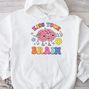 Kiss Your Brain Retro Valentines Day Valentine Teacher Squad Hoodie