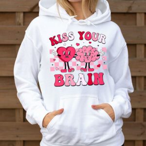 Kiss Your Brain Retro Valentines Day Valentine Teacher Squad Hoodie 3 4