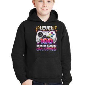 Level 100 Days Of School Unlocked Boys 100th Day Of School Hoodie 3 2