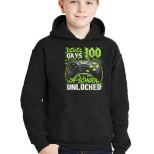 Level 100 Days Of School Unlocked Boys 100th Day Of School Hoodie 3 3