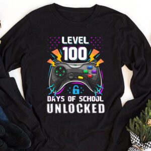 Level 100 Days Of School Unlocked Boys 100th Day Of School Longsleeve Tee 1