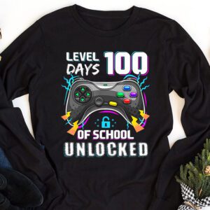 Level 100 Days Of School Unlocked Boys 100th Day Of School Longsleeve Tee 1 4