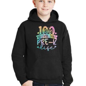 Living 100 Days Of School Pre k Life Teachers Boys Girls Hoodie 2 3