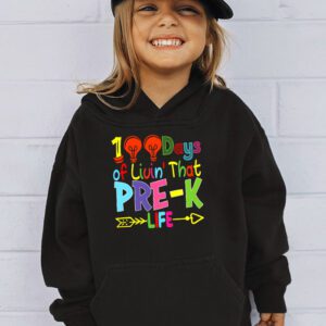 Living 100 Days Of School Pre k Life Teachers Boys Girls Hoodie 3 2