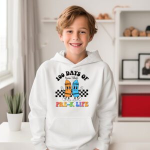 Living 100 Days Of School Pre k Life Teachers Boys Girls Hoodie 3 4