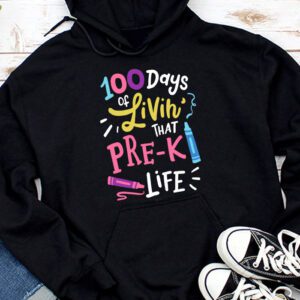 Living 100 Days Of School Pre-k Life Teachers Boys Girls Hoodie