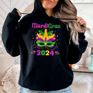 Mardi Gras 2024 Mask Fleur De Lys Beads NOLA Carnival Party Hoodie 1 2